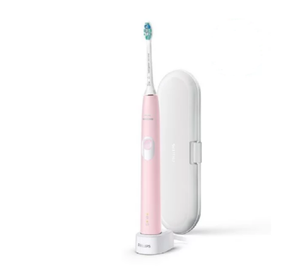 Звукова четка за зъби Philips Sonicare Protective Clean 4300 HX6806/03, розова с кутия за пътуване