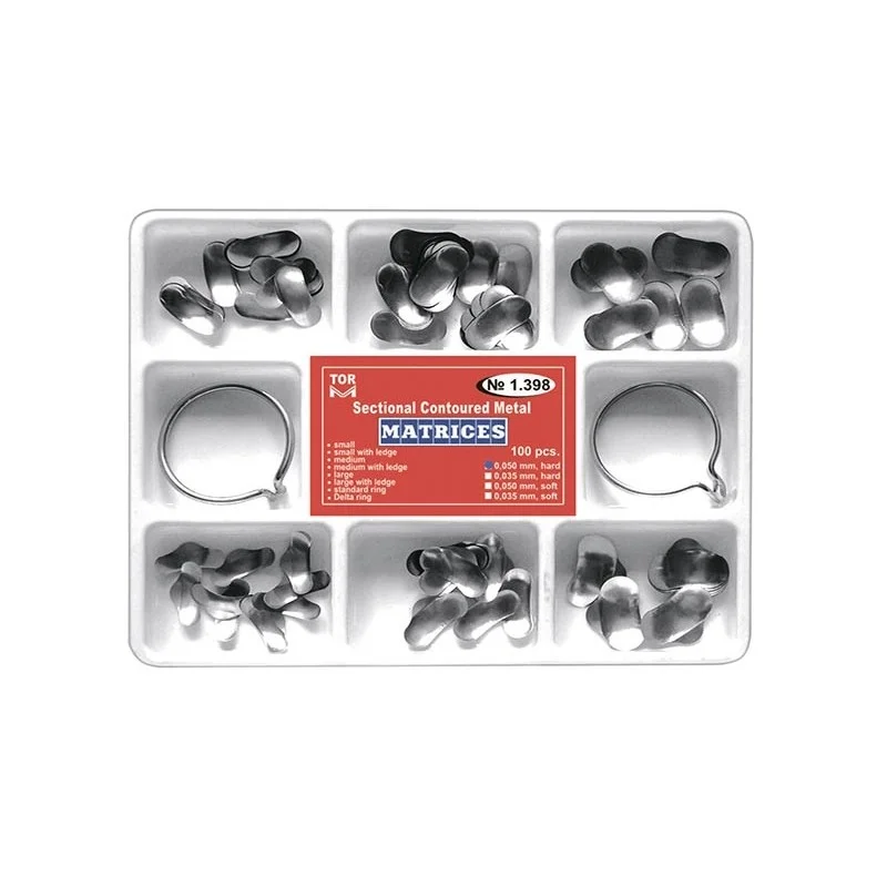 Матрична система, бъбрековидни матрици асорти (100 бр.+ 2 пръстена)TOR VM №1.398 - Image 1